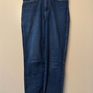 Paige Hoxton Slim Ankle Jeans Dark Wash Distressed Women Size 28 Casual Classic